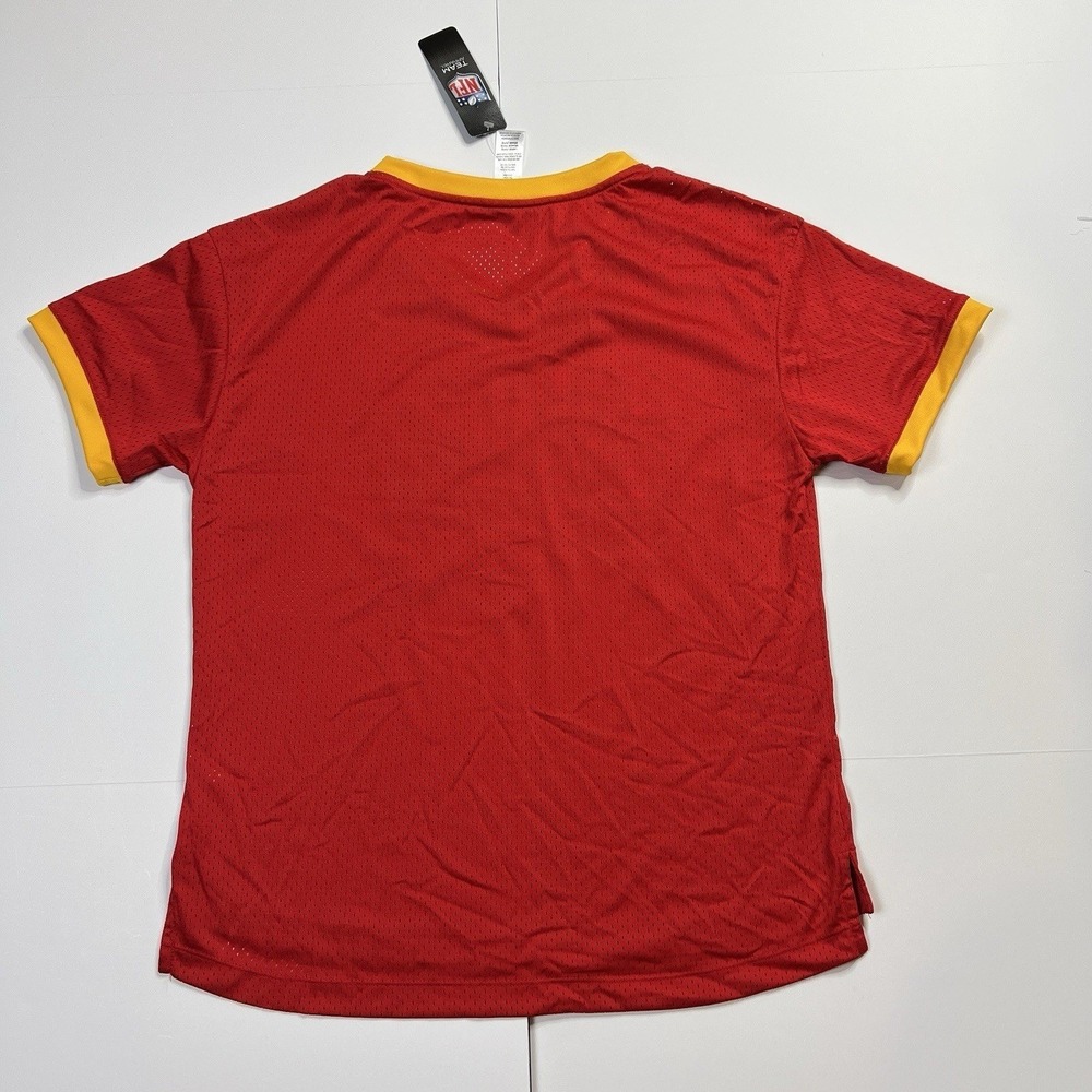 NFL Kansas City Chiefs Red Juniors Jersey NFL Football V Neck Size XL(15/17) NWT - Picture 2 of 2